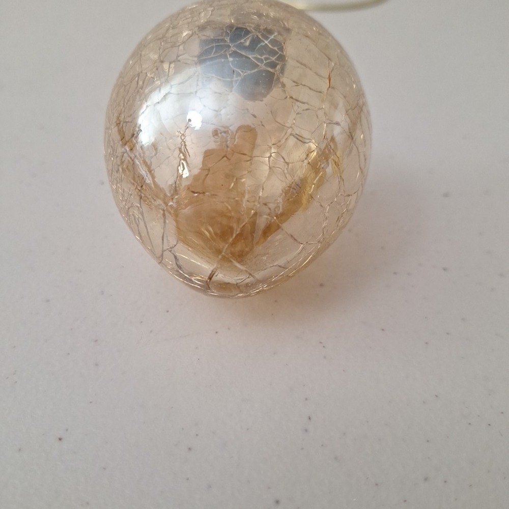 Vintage Kugle Style Mercury Crackle Glass Ball Christmas Gold Ornament 4", Heavy - Picture 16 of 16
